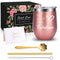 Birthday Gifts for Women,Gifts for Women Wine Gifts Ideas for Women, BFF, Best Friends,Sister,Daughter, Wife, Travel Tumbler Cup for Coffee, Wine with Lid and Coffee Spoon